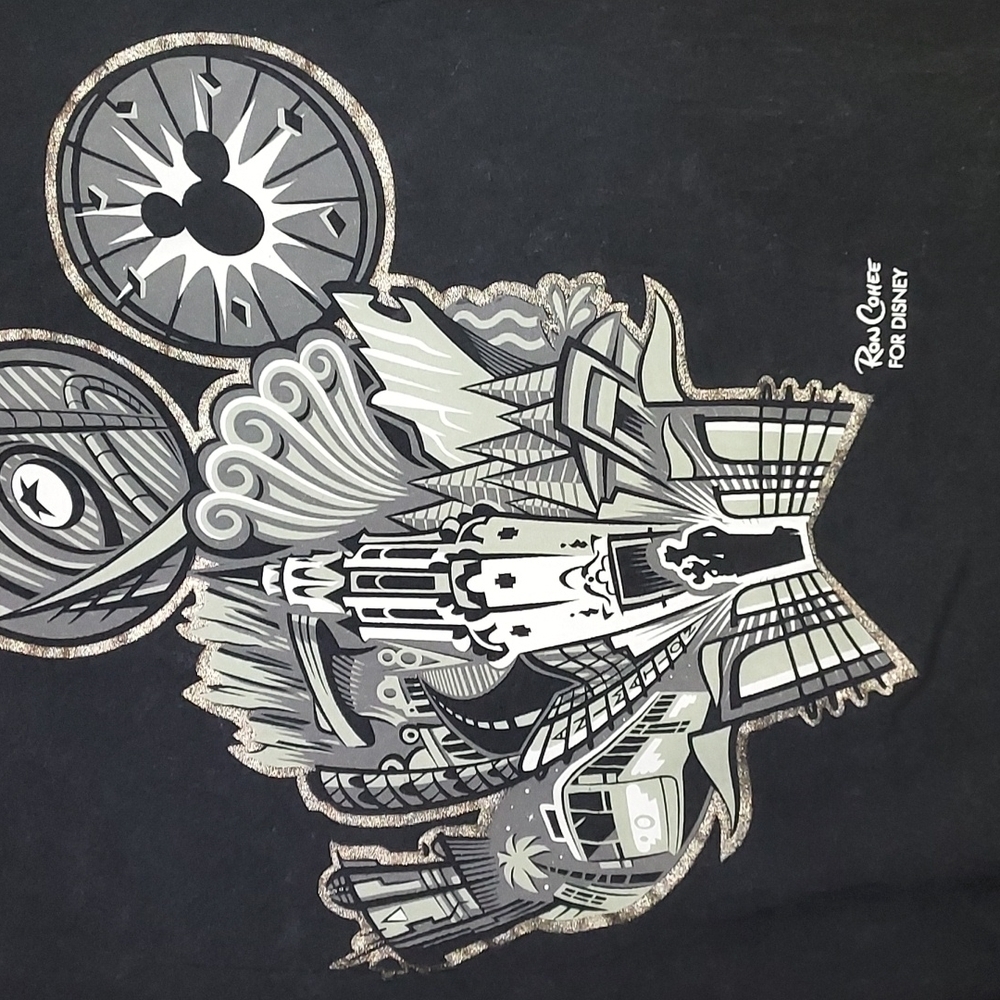 Disney artist series ron cohee mickey mouse black stoneware shirt - Picture 3 of 4